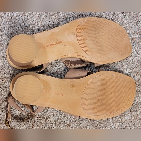 C- Lucky Brand womens high heel pemal heeled sandals - Picture 5 of 6